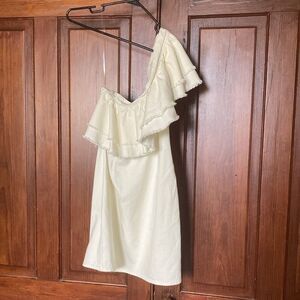 Future Collective x Jenny K. Lopez New Asymmetrical Ruffle Denim Mini Dress 8